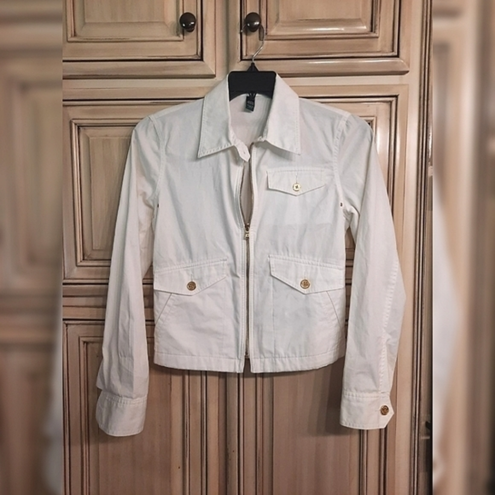 Lauren Ralph Lauren White‎ Gold Buttons Jacket! NICE!